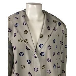 1980s Halston Sailor Bib Collar style Blouse V Neck Top / Women’s Small
